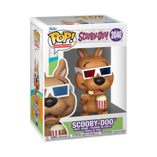 Funko Pop Scooby-Doo 2040 con occhiali 3D e popcorn, confezione originale